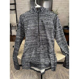 Nike Pro Dri Fit Black White Long Sleeve 1/4 Zip Tracksuit Top Womens Size M